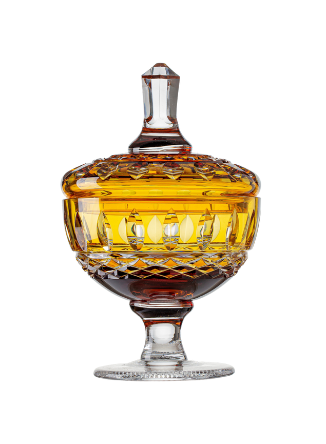 compoteira de cristal ambar mozart