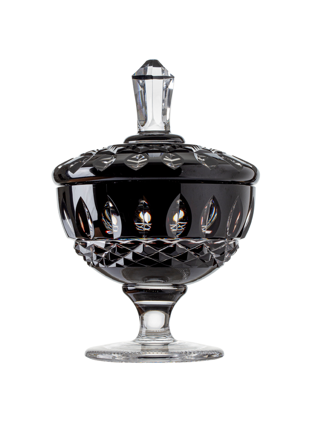 compoteira de cristal preto mozart