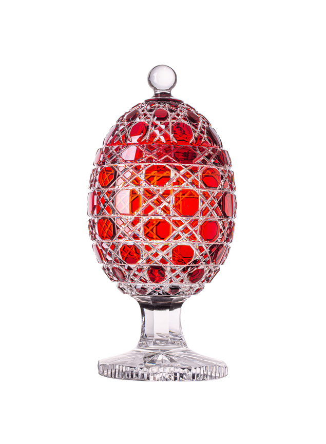 ovo de cristal grande vermelho mozart