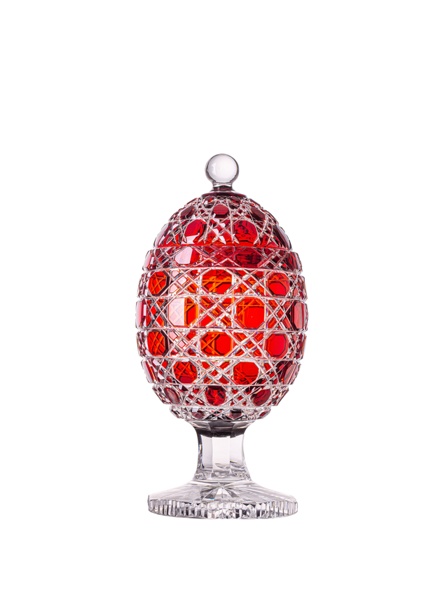 ovo de cristal pequeno vermelho mozart