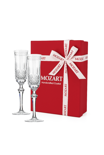 Jogo de 2 Taças de Cristal para Champagne com Caixa Presente