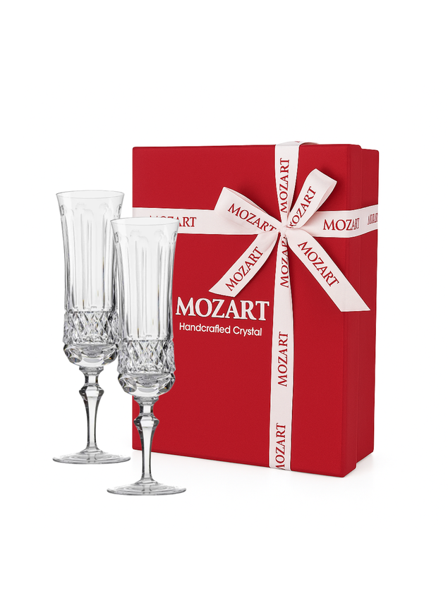 Jogo de 2 Taças de Cristal para Champagne com Caixa Presente